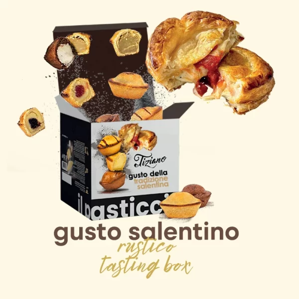 Box gusto salentino - 10pz di rustico leccese e 22 pasticciotti in 11 gusti - Tiziano LE Salento